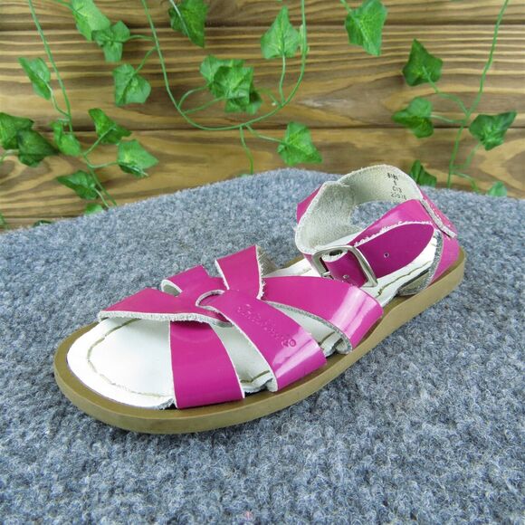 Salt Water Girls Gladiator Size T 9 Medium Shoes Pink‎ Patent Leather Buckle - Picture 1 of 7